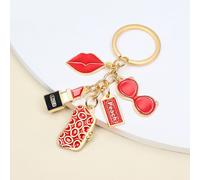 Portachiavi a forma di rossetto in lega metallica, regalo elegante per San Valentino, Festa della Mamma, Festa della Donna, ciondolo per borsa Tagli UnicaRitrattoLega di zinco