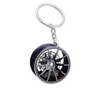Portachiavi a mozzo - Portachiavi per auto con mozzo ruota, parte automobilistica - Portachiavi per cerchioni, per auto, portachiavi da uomo per gli amanti delle auto, Nero, Refer to