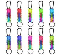Portachiavi a nastro 10 pezzi in Paracord - Intrecciato Pantone con moschettone e anello - Lanyard per zaino, campeggio, portachiavi per festa di compleanno