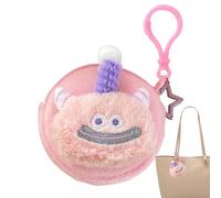 Portachiavi a portafoglio in peluche, borsa a forma di animale imbottito, portachiavi con ciondolo a forma di bocca grande, portamonete farcito carino ciondolo bambola per ornamenti zaino, rosa, Refer