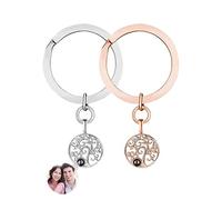 Portachiavi a proiezione fotografica personalizzato Portachiavi albero della vita Portachiavi Ti amo Portachiavi immagine d'argento Portachiavi commemorativo per Natale San Valentino,Stile 13