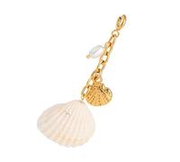 Portachiavi a tema spiaggia antiruggine per le donne in acciaio inox robusto conchiglia gioielli con cavalluccio marino arcobaleno shell Beach Keychain
