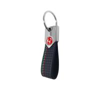 Portachiavi Abarth, Carbon Tricolore Nero con Logo Abarth Scorpione Rosso
