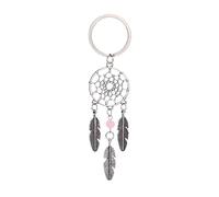 Portachiavi acchiappasogni, 1/2 pezzi, acchiappasogni, ciondolo a forma di acchiappasogni, portachiavi a forma di piuma, portachiavi acchiappasogni, decorazione portafortuna, stile, Colore: rosa.,