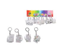 Portachiavi acrilico con glitter e liquido