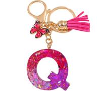 Portachiavi Alfabeto - Q / Rosa / Farfalla