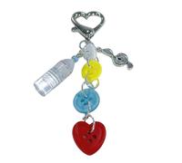 Portachiavi alla moda con cervo e stella, adorabile ciondolo a forma di cuore, accessorio per l'uso quotidiano