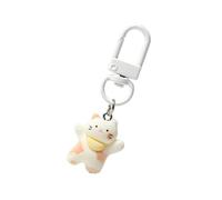 Portachiavi alla moda con gatti felici, accessorio semplice per tutti i giorni, grazioso ciondolo a forma di zaino per donne alla moda, regali per gli amanti dei gatti, bianco, Taglia unica