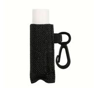 Portachiavi alla moda per balsamo per le labbra, portachiavi con clip elastica, pratico accessorio da viaggio, Nero