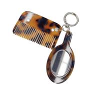 Portachiavi alla moda portatile leopardato pettine portachiavi con strumento di trucco portachiavi creativo zaino accessori