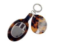 Portachiavi alla moda portatile leopardato pettine portachiavi con strumento di trucco portachiavi creativo zaino accessori