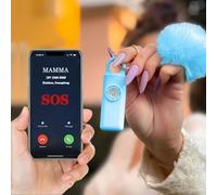 Portachiavi Allarme Antipanico, Dispositivo Antiaggressione SOS Chiamata Automatica, Invio Istantaneo Posizione GPS, Sirena 130dB, Difesa Personale e Autodifesa per Donne, Bambini e Anziani (Azzurro)