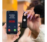 Portachiavi Allarme Antipanico, Dispositivo Antiaggressione SOS Chiamata Automatica, Invio Istantaneo Posizione GPS, Sirena 130dB, Difesa Personale e Autodifesa per Donne, Bambini e Anziani (Nero)