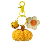 Portachiavi All'uncinetto | Ciondolo Zucca Per Borsetta,Ornamento per Borsetta Lavorato a Maglia per Bambini e Adulti, Accessorio per Zaino, Compleanno, Festività, della Macchina, Halloween