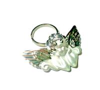 Portachiavi Angelo Argento Chiave A Due Toni Con Ali Nuovo