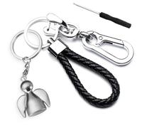 Portachiavi angelo custode, ciondolo portafortuna, angelo con cuori per esami o auto, adatto come regalo per donne, fidanzate, colleghe