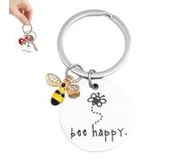 Portachiavi Ape Felice - Portachiavi con ciondolo a forma di ape 5 x 3 cm | Portachiavi da bambina a tema ape, portachiavi alfabeto, regali di compleanno, Natale, portachiavi ape, favori di ritorno