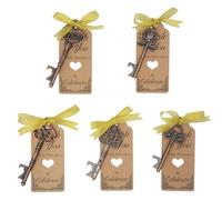 Portachiavi apribottiglie per bomboniere: 100 pezzi sfusi scheletri regalo rustico souvenir set con culla di ringraziamento e nastri per ospiti, addio al nubilato, anniversari, decorazioni per feste