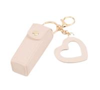 Portachiavi, astuccio per rossetto, mini astuccio per cosmetici, organizer da viaggio in pelle ecologica in poliuretano, per borsa per labbra, balsamo, rosa