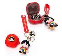 Portachiavi bambola e custodia per Samsung Galaxy Buds2 Pro (2022), Galaxy Buds 2 (2021), Galaxy Buds Pro (2021), Galaxy Buds Live (2020), XMBYGY Custodia in silicone per auricolari Galaxy Buds