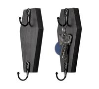 Portachiavi bara, ganci da parete gotico bara nera,Supporto da parete bara portachiavi decorazione gotica rustica | ganci, decorazioni gotiche in legno, decorazione per la casa per