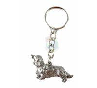 Portachiavi Bassotto In Peltro A Pelo Lungo