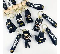 Portachiavi Batman e Catwoman - Coppia di supereroi, anelli portachiavi in metallo con simbolo pipistrello e design a gatto per zaini, portafogli e chiavi della macchina. Idea regalo da collezione di 