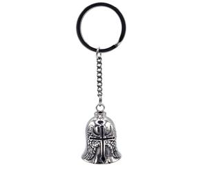 PORTACHIAVI BIKER "GUARDIAN BELL" CON CROCE E ALI D'ANGELO