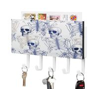 Portachiavi, Blue Skeleton Pattern Stampa Key Hanger Wall Mount, Wall Key Hanger, Wall Key Rack, Key Holder Rack Mail Sorter Organizer