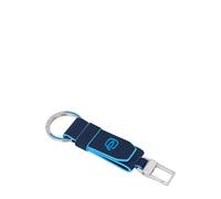 Portachiavi Blue Square in pelle con anello e moschettone Piquadro