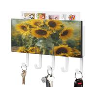 Portachiavi, Bottiglia di Girasoli Stampa Key Hanger Wall Mount, Appendiabiti da parete, Portachiavi da parete, Portachiavi Rack Mail Sorter Organizer