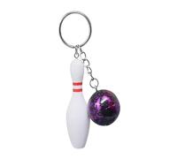 Portachiavi Bowling con Birillo Bianco e Palla Viola Strike Sport Gadget | Ciondoli di plastica e anello con catena in lega di zinco, Accessori, Idea Regalo in bustina trasparente