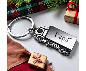 Portachiavi Camioncino Regalo Natale Casa Auto + Incisione del Nome Gratis