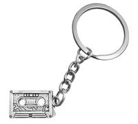 Portachiavi Cassetta Musicale Ciondolo Retro Portafortuna Regalo Auto Borsa | Accessorio nostalgico in stile anni 80 e 90 per amanti della musica - Idea speciale di compleanno con catena resistente