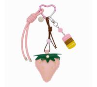 Portachiavi/Charms donna NALI' fragola ecopelle e macarons rigido