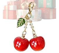 Portachiavi Ciliegia,Adorabile Gioiello Ornamento a Forma di Frutta - Ciondolo Ciliegia Da Borsa - Accessorio Ideale per Donna Mamma e Ragazza come Decorazione Auto Telefono Viaggio Borse Tote e Zaino