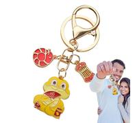 Portachiavi cinese a serpente per Capodanno, portachiavi cinese in metallo, portachiavi a serpente in lega di Capodanno - Portachiavi sofisticato ed elegante, Serpente Shunxin + Abaco, Siehe