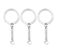 Portachiavi clip 50pcs lucido intero in acciaio inossidabile portachiavi portachiavi anello diviso con catena corta portachiavi donna uomo portachiavi fai da te