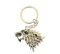 Portachiavi Compatibile con Casata Stark Color Silver Ispirato alla Saga del Trono di Spade Pendente Sigillo Winter Is Coming Accessori Idea Regalo Lupo Magia Fantasy Cosplay