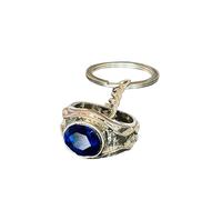 Portachiavi Compatibile con Vilya Anello dell'Aria Magia Cosplay Accessori | Ciondolo e anello con catena in lega di zinco, ispirato Saga Signore degli Anelli, Idea regalo in bustina trasparente