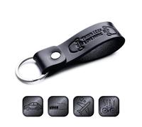 Portachiavi compatto in pelle pieno fiore fatto a mano, design goffrato a caldo, portachiavi in vera pelle, regalo per uomo e donna, regalo di anniversario e compleanno, Think Less Love More, Taglia