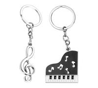Portachiavi Con 2 Note Di Pianoforte, portachiavo A Tema Musicale Retrò, Regalo