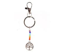 Portachiavi con albero della vita di alta qualità, perline arcobaleno, accessori