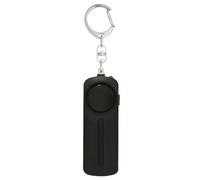 Portachiavi con allarme di sicurezza personale, struttura in ABS, suono da 130 db, luce LED, pratico dispositivo di sicurezza, perfetto per situazioni di emergenza, colore: nero