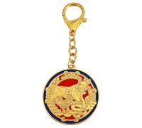 Portachiavi con amuleto annuale Feng Shui 2025, bue dorato, gallo e serpente, Oro, 12*5*cm