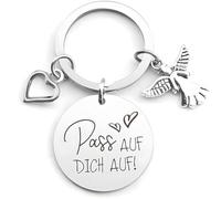Portachiavi con angelo custode, regalo personalizzato, portachiavi in metallo, regalo di compleanno, portachiavi, portafortuna, regalo di Natale