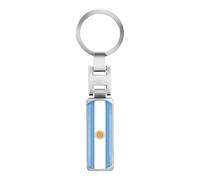 Portachiavi con Bandiera Nazionale Dell'Argentina - Squisito Ciondolo Rettangolare con Gemma del Tempo Portachiavi Moda Souvenir da Viaggio, Fascino novità Gioielli Patriottici Uomo Donna Accessori