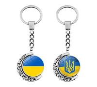 Portachiavi Con Bandiera Ucraina Da 2 Pezzi, Portachiavi Pendenti Creativi A Doppia Faccia, Portachiavi Rotanti, Accessori Portachiavi Per Borsa