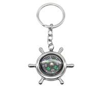 Portachiavi con bussola tascabile, bussola portatile,Ciondolo di sopravvivenza all'aperto in metallo | Accessorio per zaino con struttura robusta per esplorazione, alpinismo, pratica sul campo, e