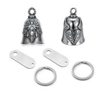 Portachiavi Con Campana Da 2 Pezzi, Borse Con Piastra Di Montaggio Da 2 Pezzi, Anelli Aperti Da 2 Pezzi, Ciondolo Per Campana Per Moto, Campane A Vento Punk Retrò, Ciondolo Per Collana